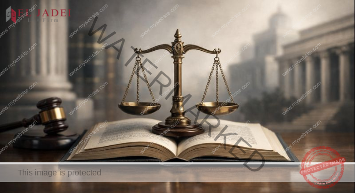 تصميم قانوني رمزي يجسد الدستور الكويتي كأساس للحقوق والعدالة وسلطات الدولة