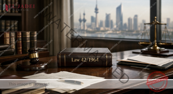 مكتب محاماة كويتي يعبر عن قانون رقم 42 لسنة 1964 المنظم لمهنة المحاماة.  قانون تنظيم مهنة المحاماة رقم 42 لسنة 1964