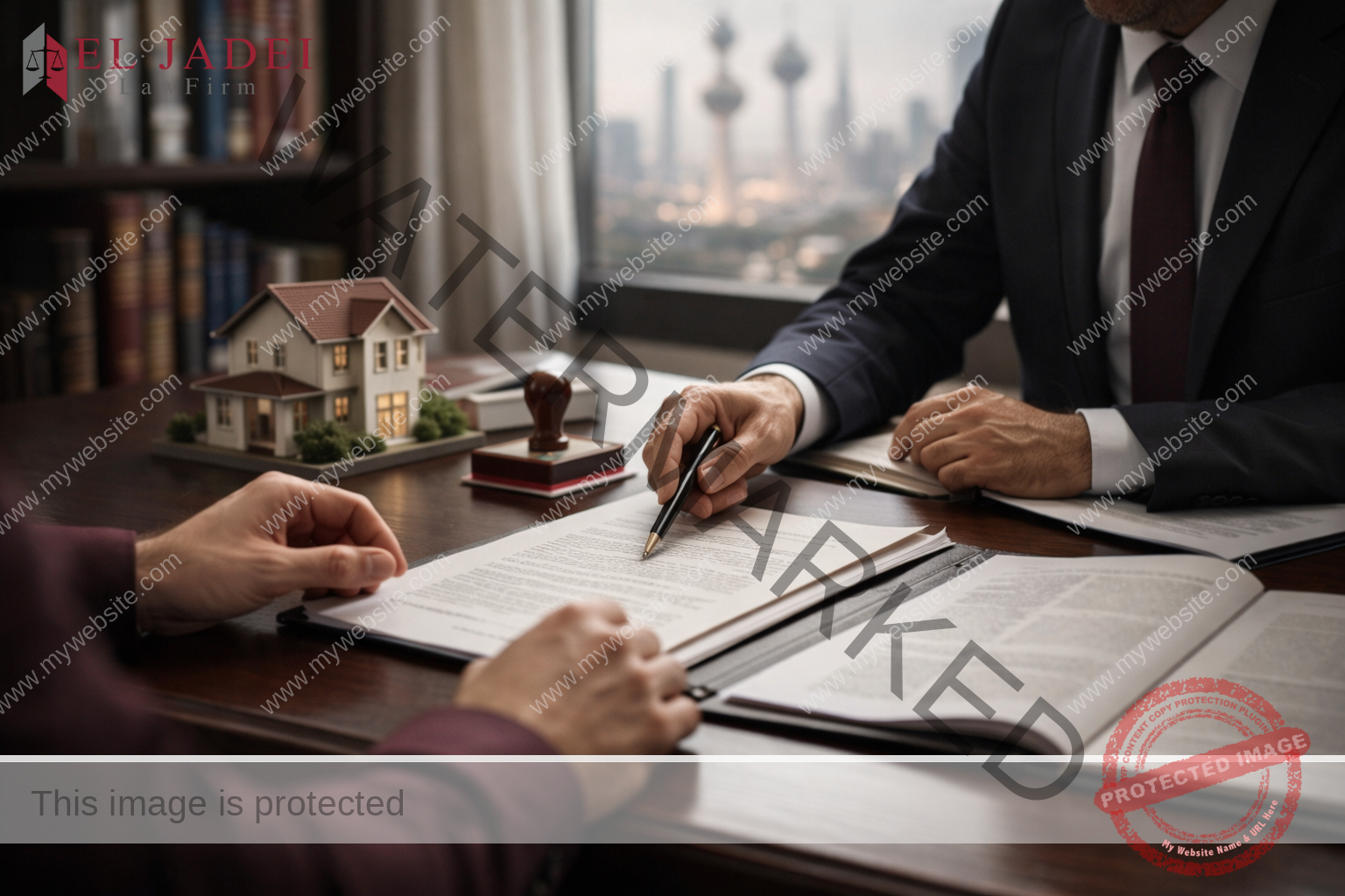 الرهن العقاري في الكويت: أهم أحكام قانون 67 لسنة 1980 محامٍ يراجع عقدًا مع عميل في مكتب قانوني في الكويت