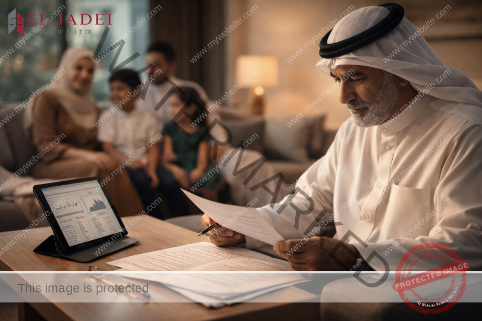 رجل متقاعد يراجع مستندات المعاش في الكويت